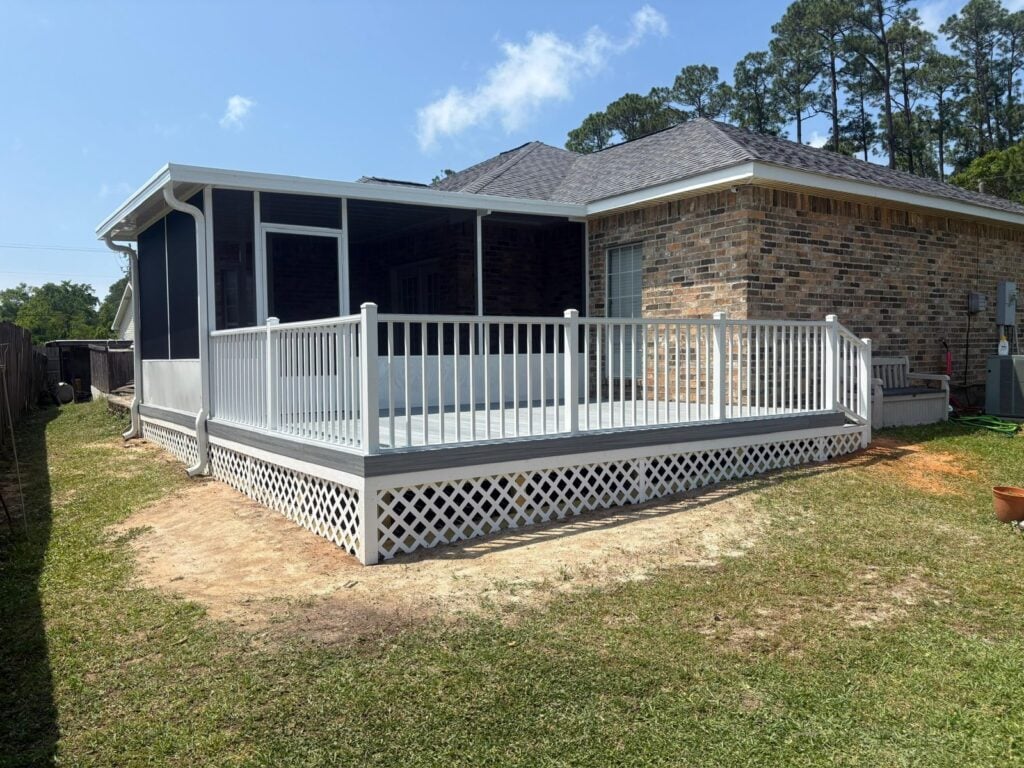 Custom deck built by A Plus Patio & Screen