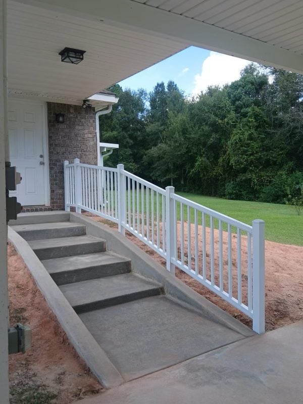 Custom aluminum railing installed by A Plus Patio & Screen